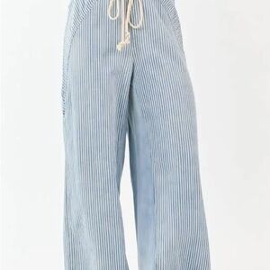 ee•some Striped Blue Wide-Leg Pants/jeans Medium